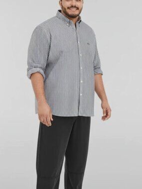 Paul Costelloe Living Navy Stripe Button Down Shirt Mens XXL Long Sleeve